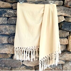 Chic Cream Fringe Skirt